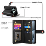 DF-011 For Xiaomi Poco X6 Pro 5G / Redmi K70E 5G Leather Case Zipper Wallet Multiple Card Slots