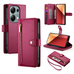 DF-011 For Xiaomi Poco M6 Pro 4G / Redmi Note 13 Pro 4G Wallet Case Zipper Leather Phone Cover