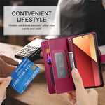 DF-011 For Xiaomi Poco M6 Pro 4G / Redmi Note 13 Pro 4G Wallet Case Zipper Leather Phone Cover