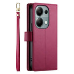 DF-011 For Xiaomi Poco M6 Pro 4G / Redmi Note 13 Pro 4G Wallet Case Zipper Leather Phone Cover