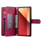 DF-011 For Xiaomi Poco M6 Pro 4G / Redmi Note 13 Pro 4G Wallet Case Zipper Leather Phone Cover