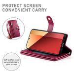 DF-011 For Xiaomi Poco M6 Pro 4G / Redmi Note 13 Pro 4G Wallet Case Zipper Leather Phone Cover
