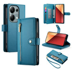 DF-011 For Xiaomi Poco M6 Pro 4G / Redmi Note 13 Pro 4G Wallet Case Zipper Leather Phone Cover