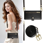 DF-011 For Xiaomi Redmi Note 13 4G Leather Case Zipper Phone Cover with Hand Strap / Shoulder Strap