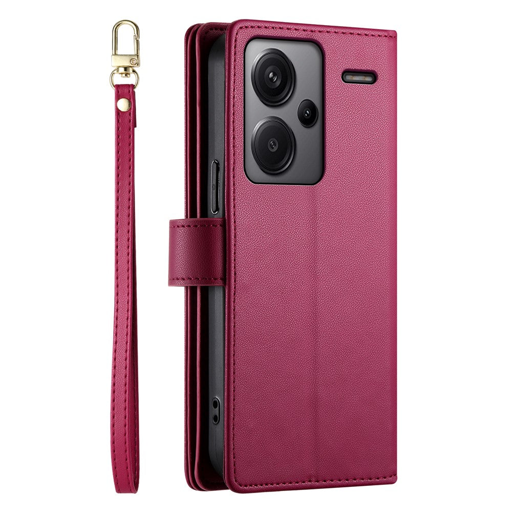 DF-011 For Xiaomi Redmi Note 13 Pro+ 5G Case Zipper Wallet Leather Phone Cover Stand View