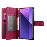DF-011 For Xiaomi Redmi Note 13 Pro+ 5G Case Zipper Wallet Leather Phone Cover Stand View