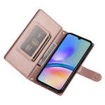 DF-011 Läderfodral för Samsung Galaxy A05s 4G, Plånbok med dragkedja, Axelremsväska för mobilmobil