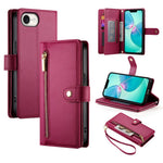 DF-011 For iPhone 17e / 16e Case Zipper Wallet PU Leather Crossbody Phone Bag
