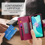 DF-011 For iPhone 17e / 16e Case Zipper Wallet PU Leather Crossbody Phone Bag