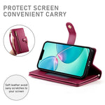 DF-011 For iPhone 17e / 16e Case Zipper Wallet PU Leather Crossbody Phone Bag