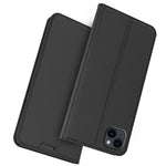 For iPhone 13 Case Leather Phone Cover Stand with Hidden Magnetic Closure