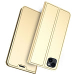 For iPhone 13 Case Leather Phone Cover Stand with Hidden Magnetic Closure