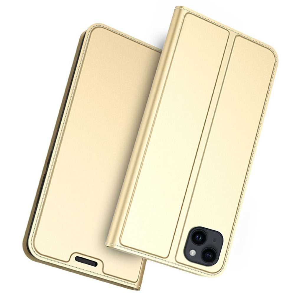 For iPhone 13 Case Leather Phone Cover Stand with Hidden Magnetic Closure