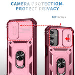 Til Samsung Galaxy A15 4G / 5G Cover TPU+PC Slide Camshield Kickstand Telefoncover