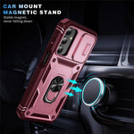 Til Samsung Galaxy A15 4G / 5G Cover TPU+PC Slide Camshield Kickstand Telefoncover