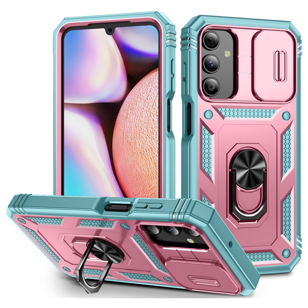 Til Samsung Galaxy A15 4G / 5G Cover TPU+PC Slide Camshield Kickstand Telefoncover