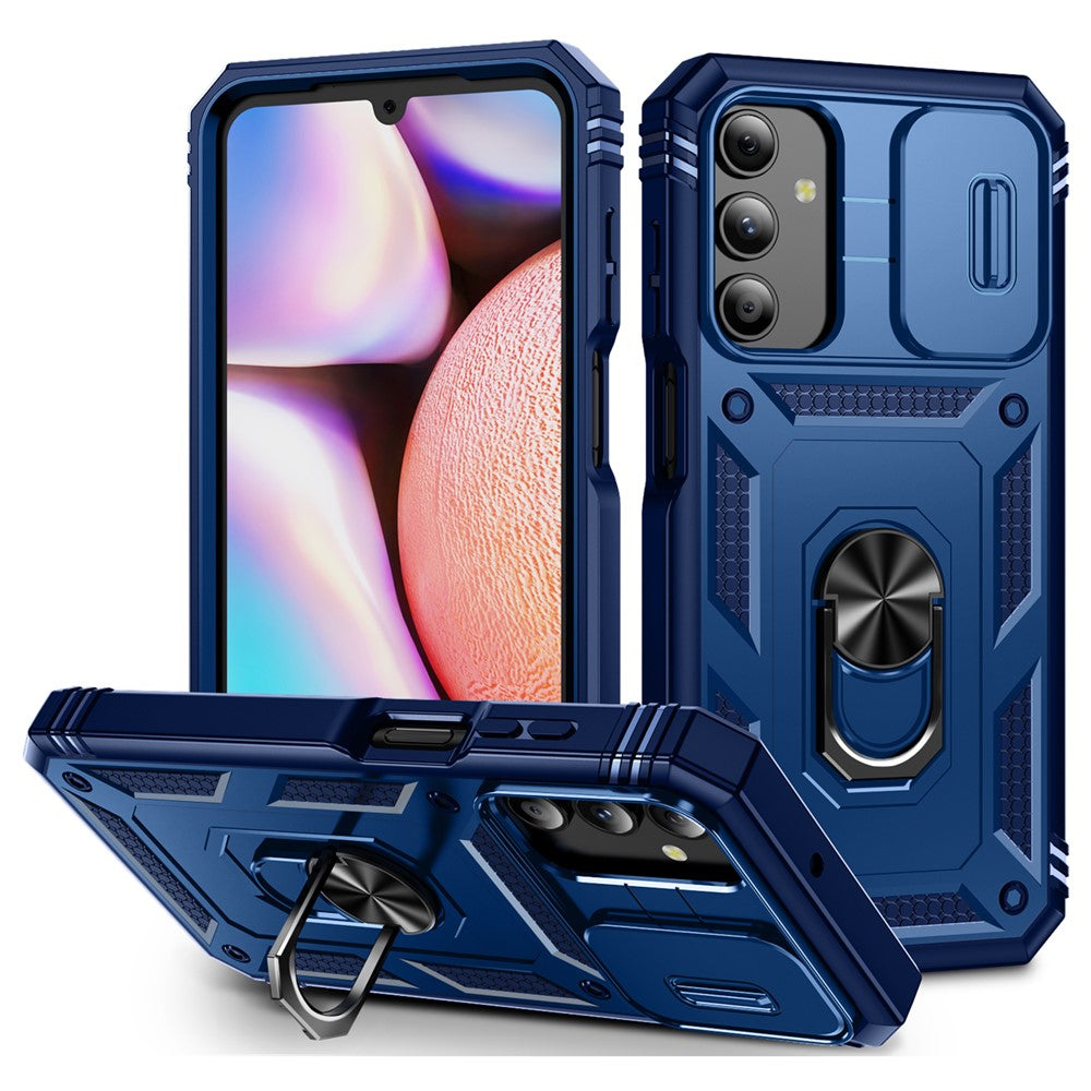 Til Samsung Galaxy A15 4G / 5G Cover TPU+PC Slide Camshield Kickstand Telefoncover