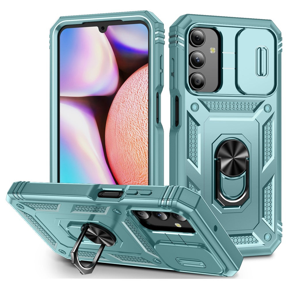 Til Samsung Galaxy A15 4G / 5G Cover TPU+PC Slide Camshield Kickstand Telefoncover