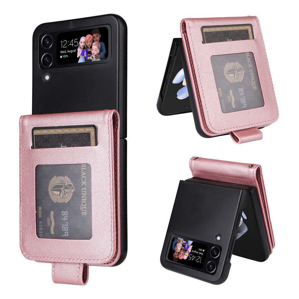 For Samsung Galaxy Z Flip4 5G Case Card Slots PU Leather Phone Cover