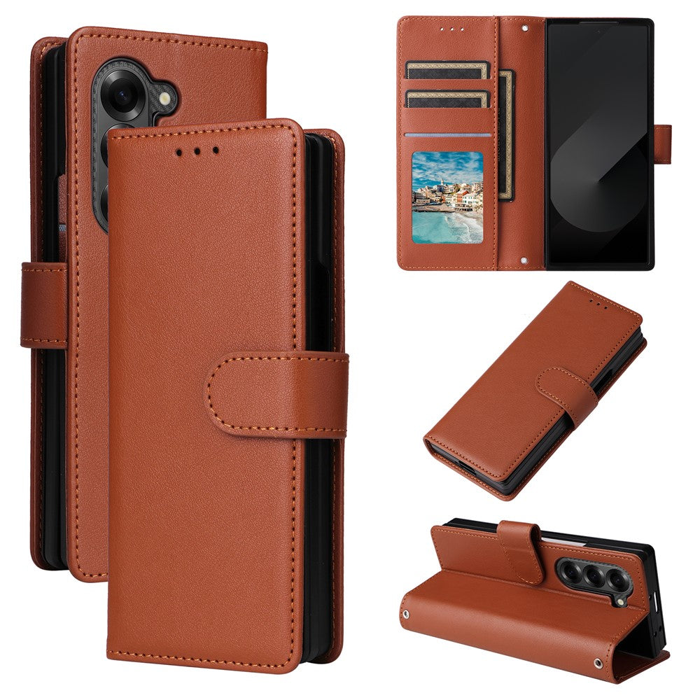 Til Samsung Galaxy Z Fold6 5G lædercover med kortholder