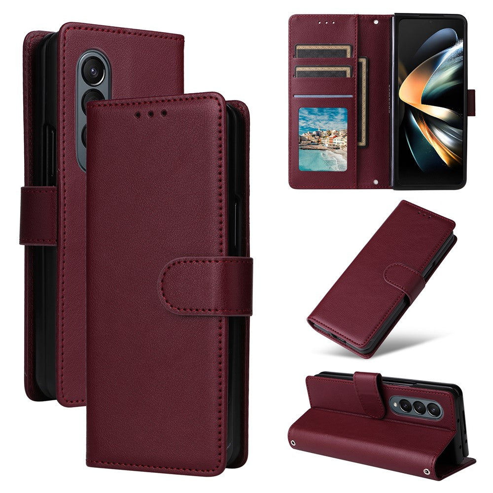 Til Samsung Galaxy Z Fold4 5G cover i PU-læder med 3 kortpladser