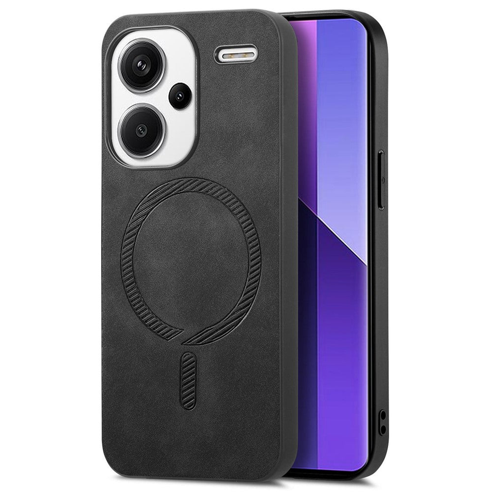 For Xiaomi Redmi Note 13 Pro+ 5G Leather Back Magnetic Case Skin-touch Phone Cover