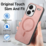 For Xiaomi Redmi Note 13 Pro+ 5G Leather Back Magnetic Case Skin-touch Phone Cover