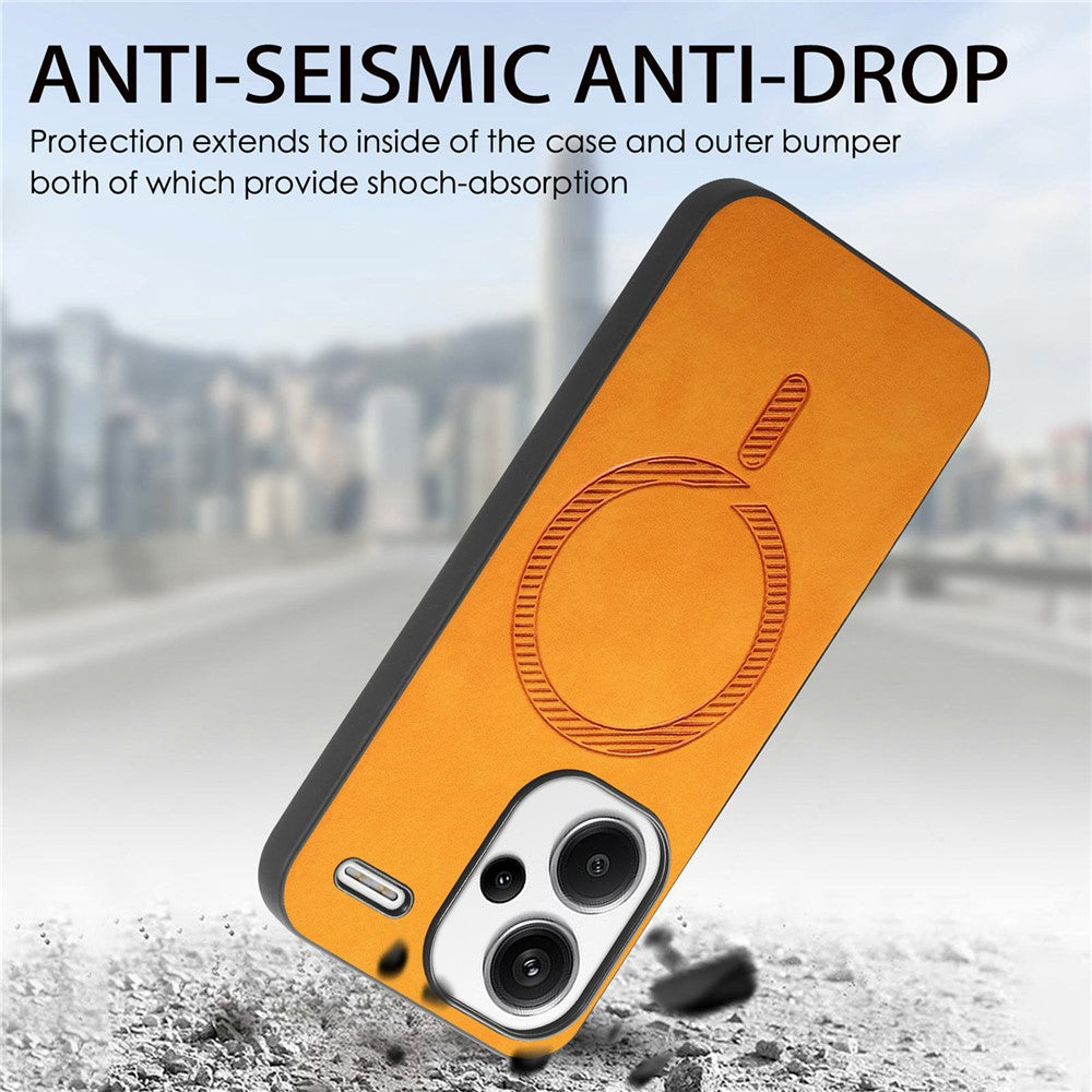 For Xiaomi Redmi Note 13 Pro+ 5G Leather Back Magnetic Case Skin-touch Phone Cover