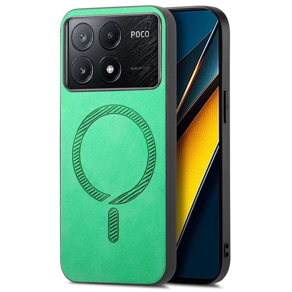 For Xiaomi Poco X6 Pro 5G  /  Redmi K70E 5G Leather Back Magnetic Case Skin-Touch Phone Cover