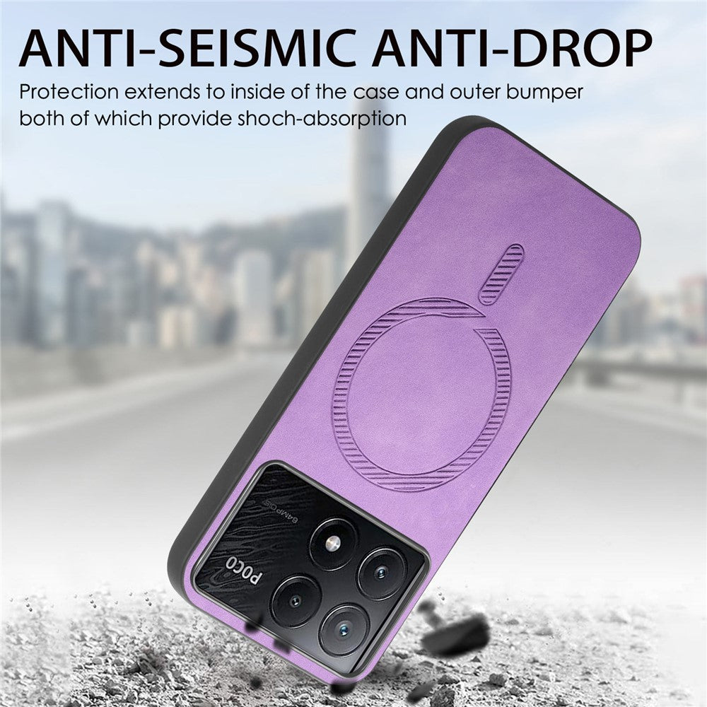 For Xiaomi Poco X6 Pro 5G  /  Redmi K70E 5G Leather Back Magnetic Case Skin-Touch Phone Cover