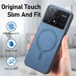 For Xiaomi Poco X6 Pro 5G  /  Redmi K70E 5G Leather Back Magnetic Case Skin-Touch Phone Cover