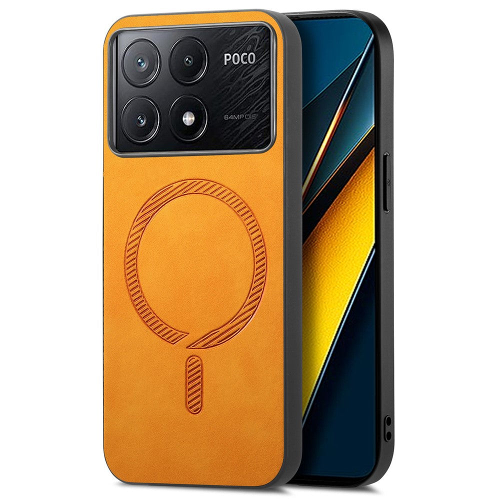 For Xiaomi Poco X6 Pro 5G  /  Redmi K70E 5G Leather Back Magnetic Case Skin-Touch Phone Cover