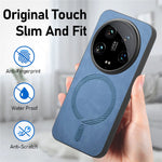 For Xiaomi 14 Ultra Leather Back Magnetic Case Skin-touch Phone Cover