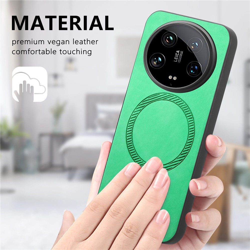 For Xiaomi 14 Ultra Leather Back Magnetic Case Skin-touch Phone Cover