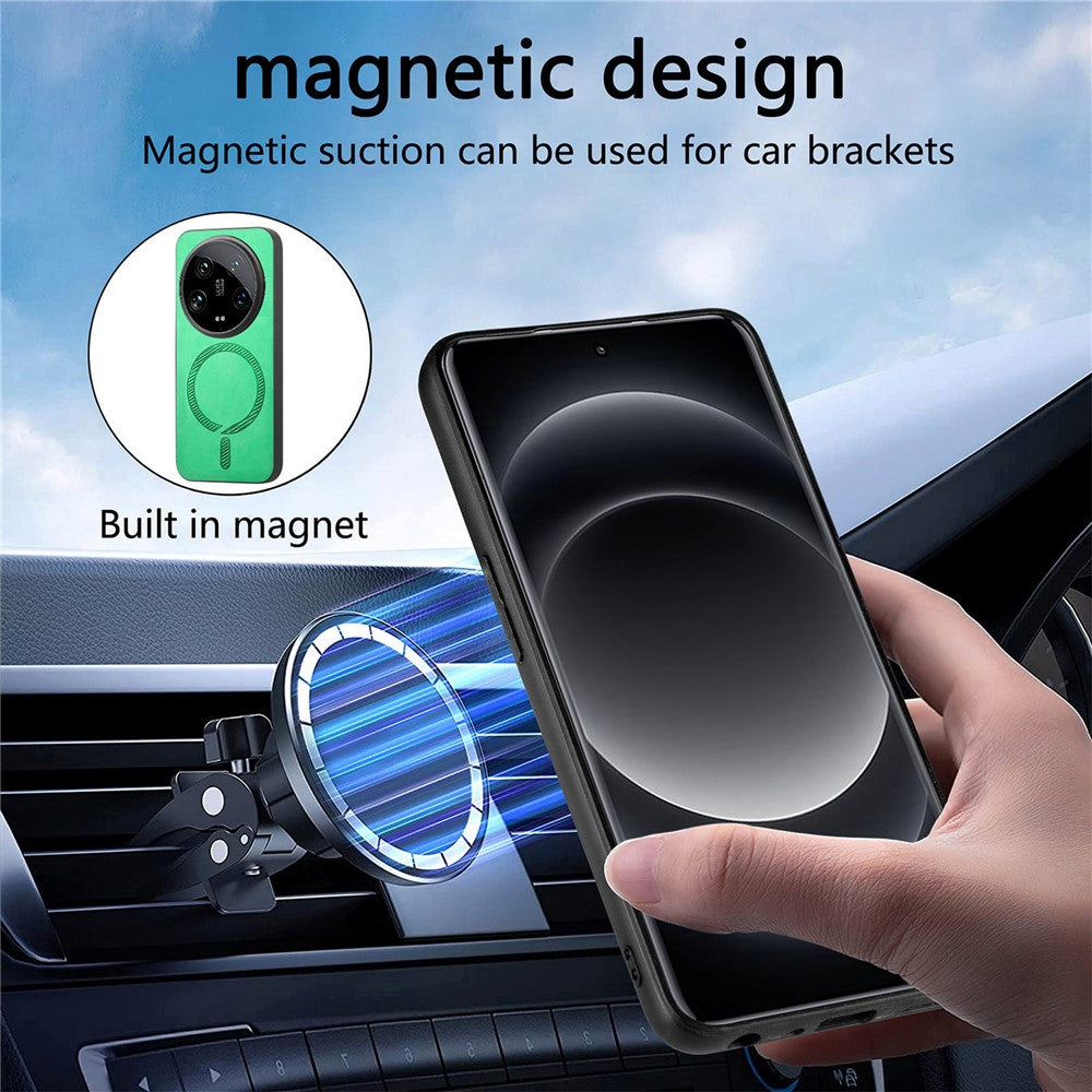 For Xiaomi 14 Ultra Leather Back Magnetic Case Skin-touch Phone Cover