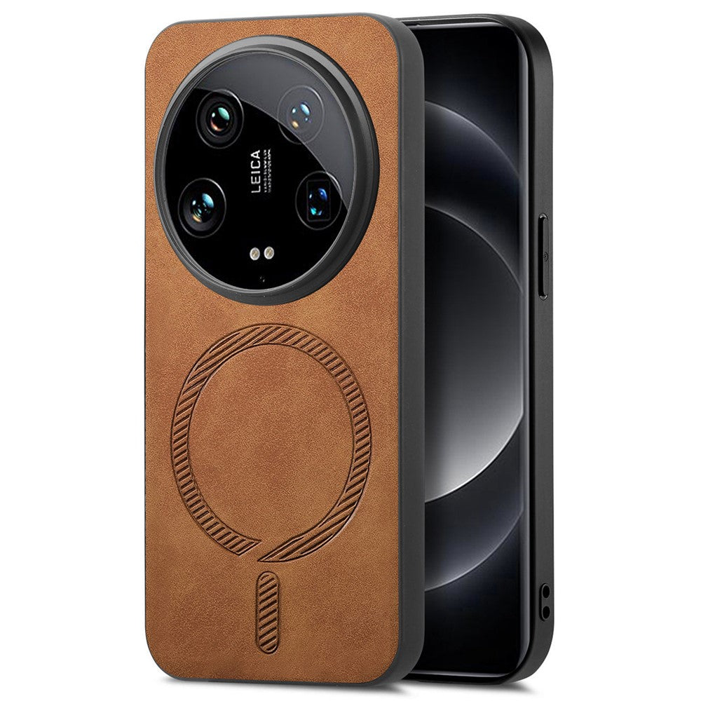 For Xiaomi 14 Ultra Leather Back Magnetic Case Skin-touch Phone Cover