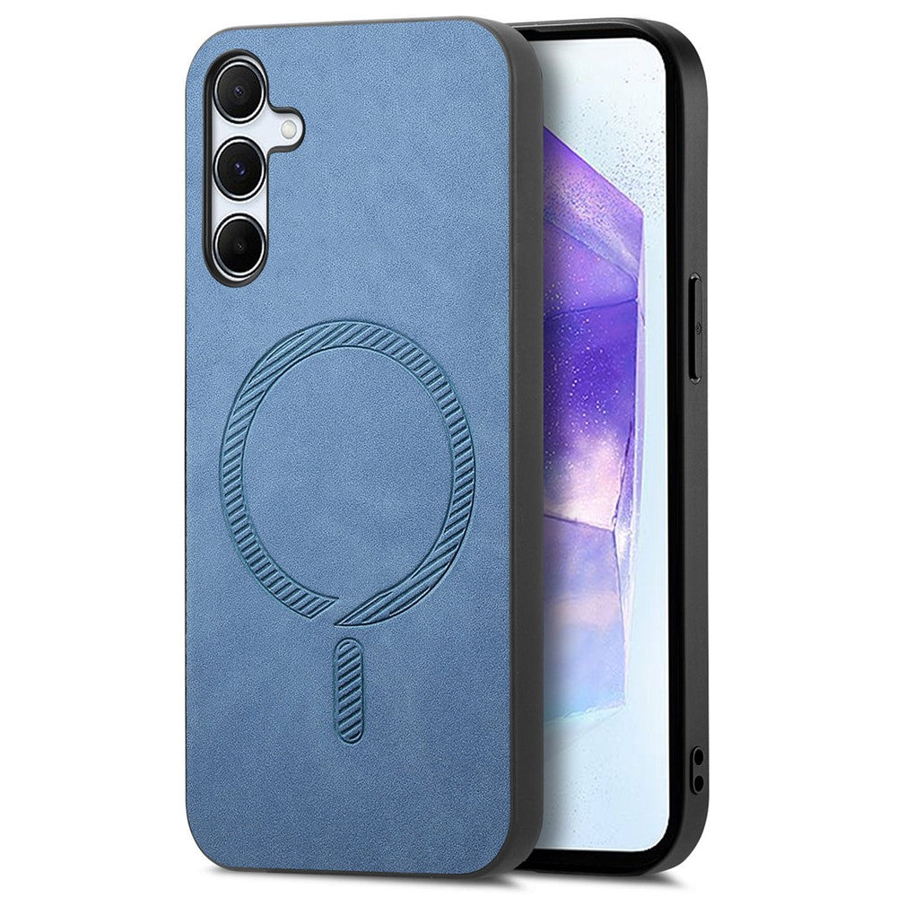 Til Samsung Galaxy A55 5G læderbagcover magnetisk etui hudvenligt telefoncover