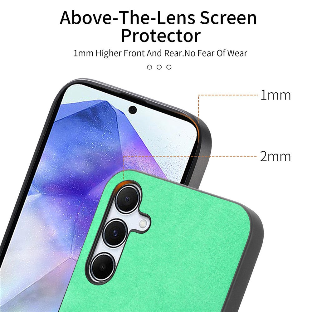Til Samsung Galaxy A55 5G læderbagcover magnetisk etui hudvenligt telefoncover