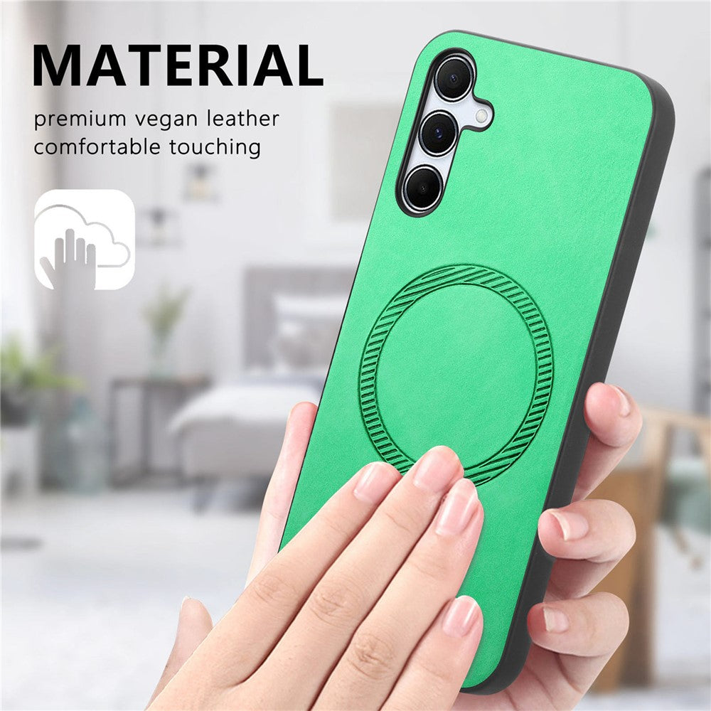 Til Samsung Galaxy A55 5G læderbagcover magnetisk etui hudvenligt telefoncover