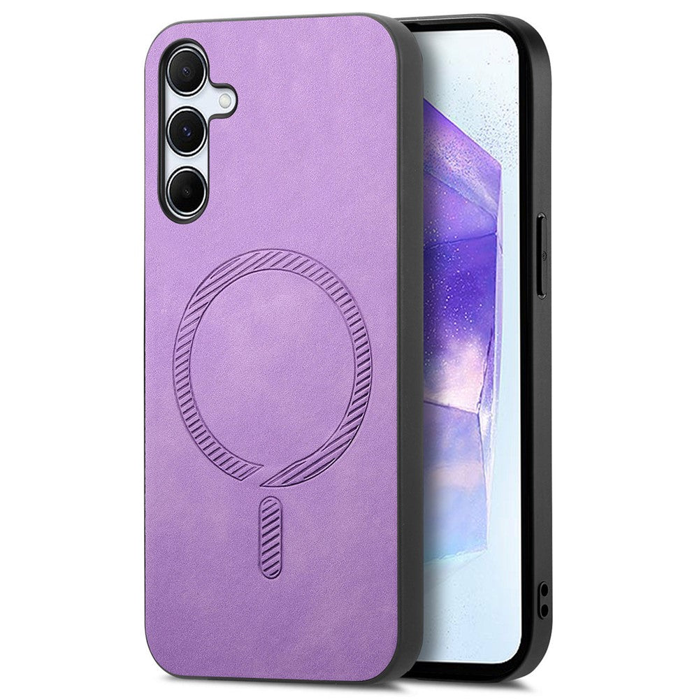 Til Samsung Galaxy A55 5G læderbagcover magnetisk etui hudvenligt telefoncover