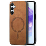 Til Samsung Galaxy A55 5G læderbagcover magnetisk etui hudvenligt telefoncover