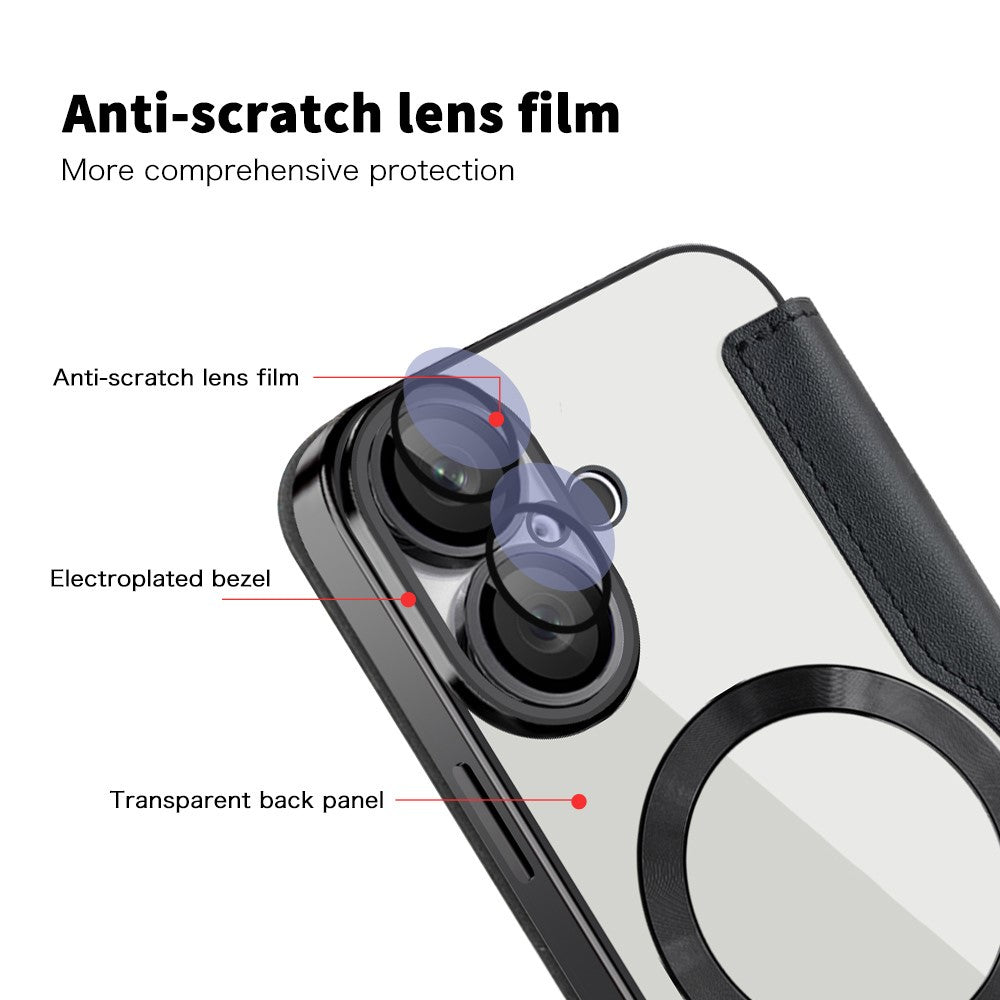Til iPhone 16 Plus Cover Kompatibel med MagSafe RFID-blokerende lædertelefoncover