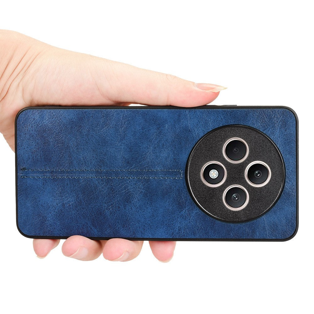 For Oppo Reno12 F 4G Cell Phone Case Stitching Line PU Leather+PC+TPU Anti-Drop Cover