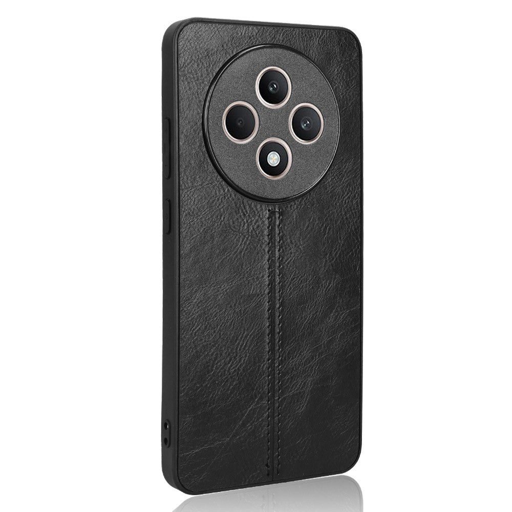 For Oppo Reno12 F 4G Cell Phone Case Stitching Line PU Leather+PC+TPU Anti-Drop Cover