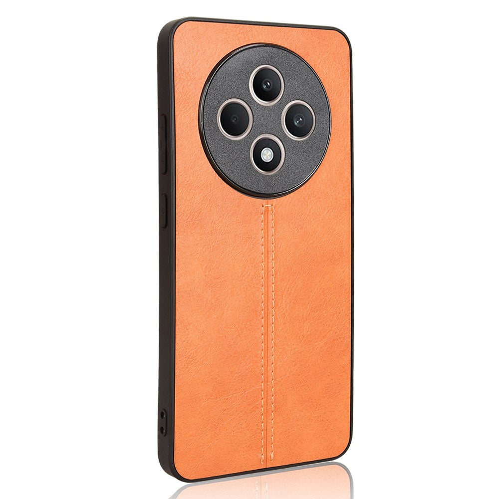 For Oppo Reno12 F 4G Cell Phone Case Stitching Line PU Leather+PC+TPU Anti-Drop Cover