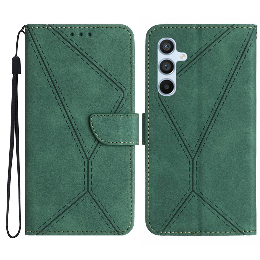 HT05 Til Samsung Galaxy A16 5G / A16 4G Telefoncover Skin-Touch Linjer PU Læder Flip Cover