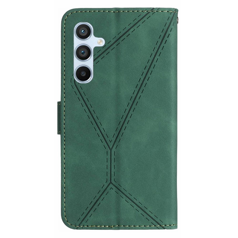 HT05 Til Samsung Galaxy A16 5G / A16 4G Telefoncover Skin-Touch Linjer PU Læder Flip Cover