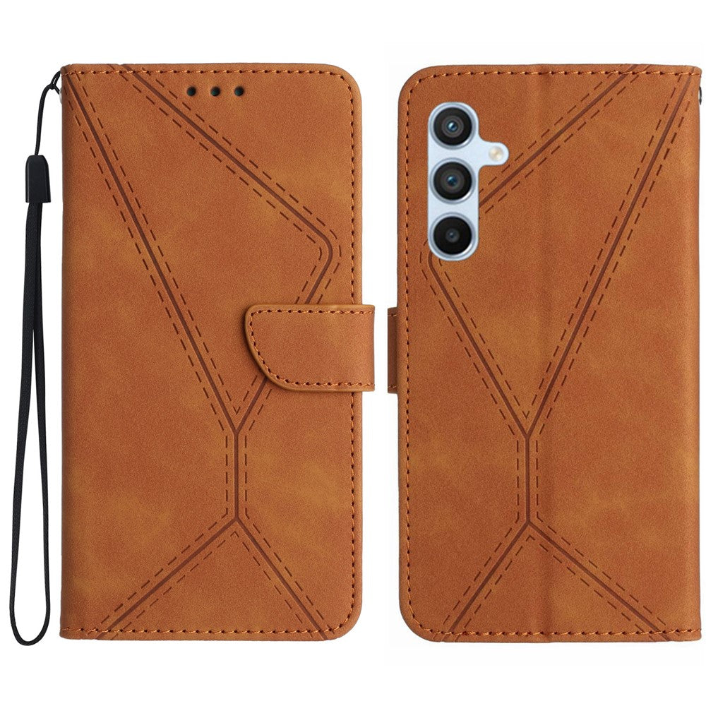 HT05 Til Samsung Galaxy A16 5G / A16 4G Telefoncover Skin-Touch Linjer PU Læder Flip Cover