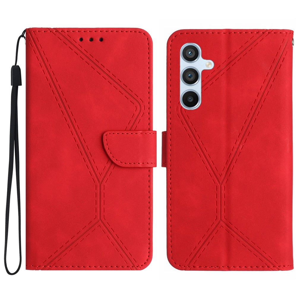 HT05 Til Samsung Galaxy A16 5G / A16 4G Telefoncover Skin-Touch Linjer PU Læder Flip Cover