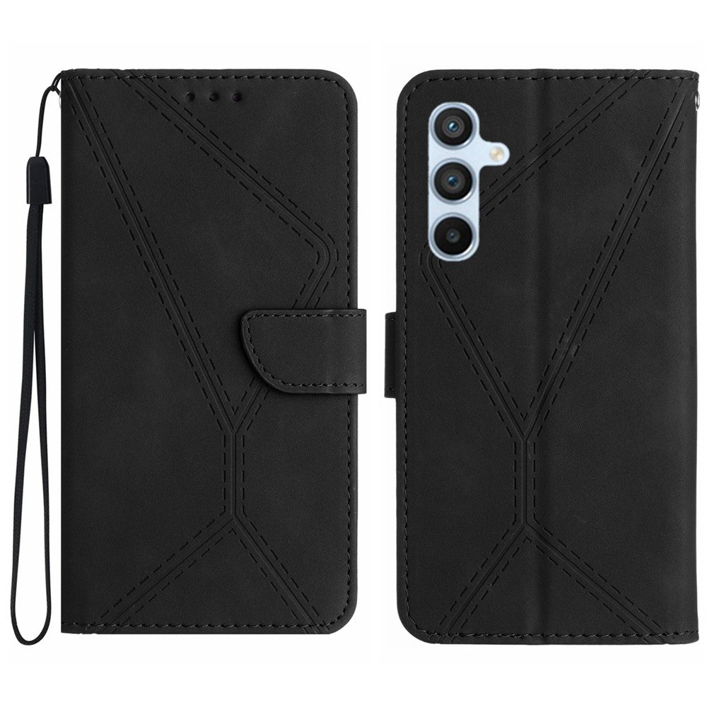 HT05 Til Samsung Galaxy A16 5G / A16 4G Telefoncover Skin-Touch Linjer PU Læder Flip Cover